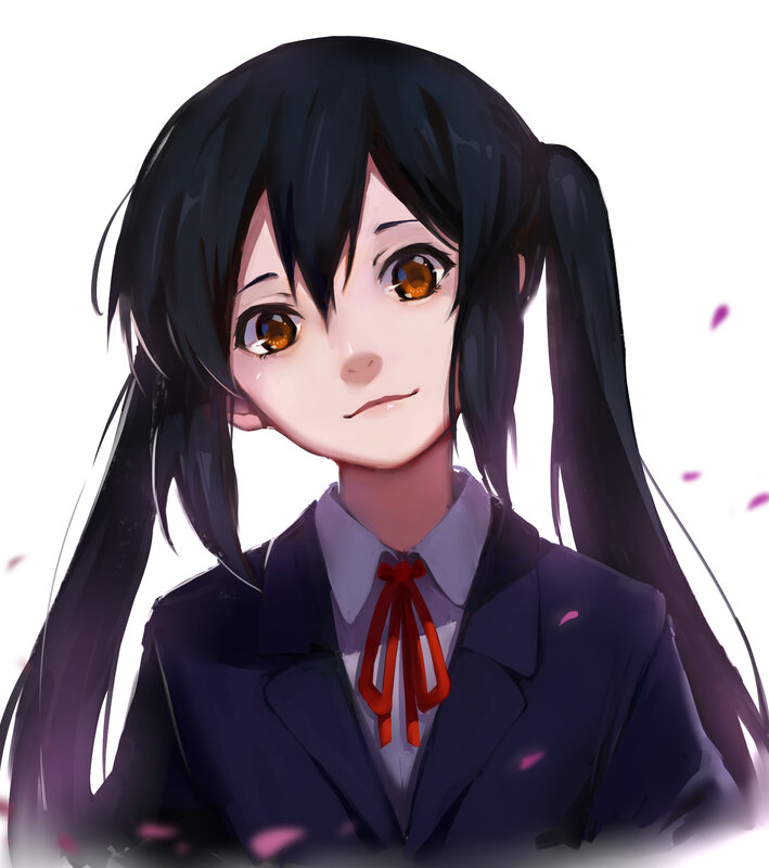 Anime Girl in School Uniform — Black, Calm, Digital Art, School Uniform