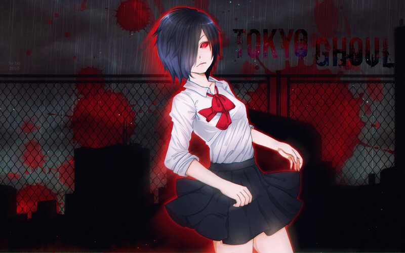 Anime Girl in School Uniform — Black, Dark, Dramatic