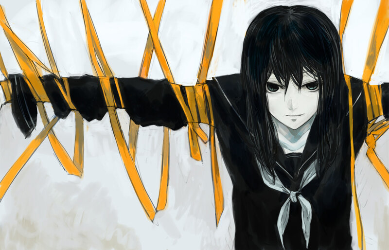 Anime Girl in School Uniform — Black, Dramatic, Manga