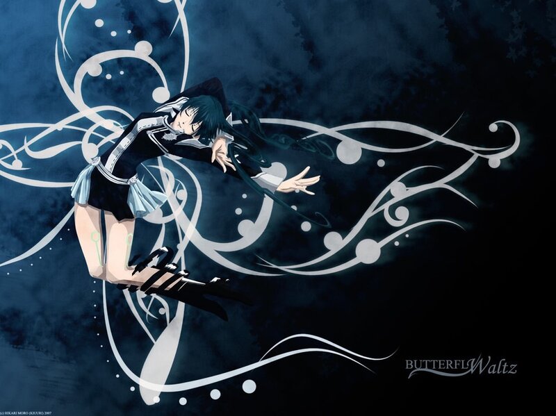 Anime Girl in School Uniform — Black, Dramatic, Night, Digital Art