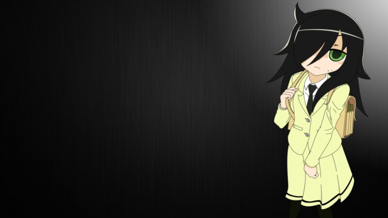 Anime Girl in School Uniform — Black, Dramatic, School Uniform, Backpack