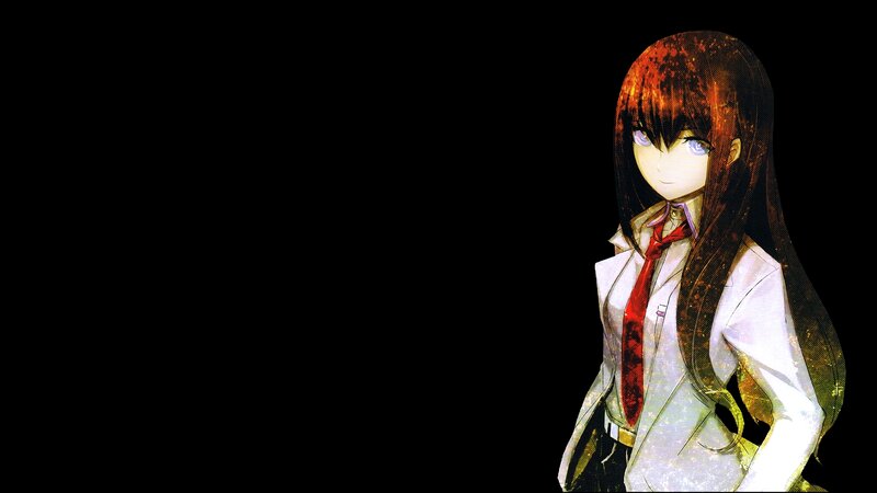 Anime Girl in School Uniform — Black, Dramatic, School Uniform, Red Tie