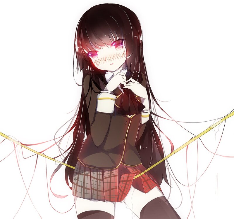Anime Girl in School Uniform — Black, Dramatic, School Uniform