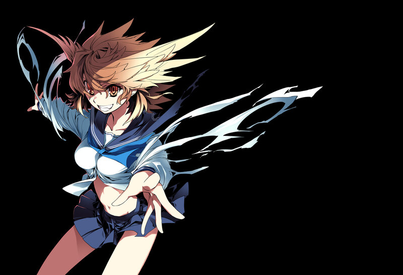 Anime Girl in School Uniform — Black, Dynamic, School Uniform