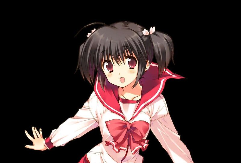 Anime Girl in School Uniform — Black, Surprised