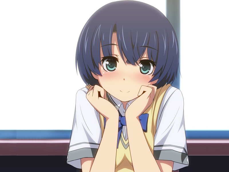 Anime Girl in School Uniform — Blue, Calm, Morning, School Uniform