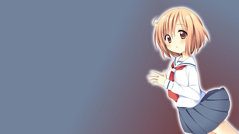 Anime Girl in School Uniform — Blue, Calm, School Uniform, Blonde Hair