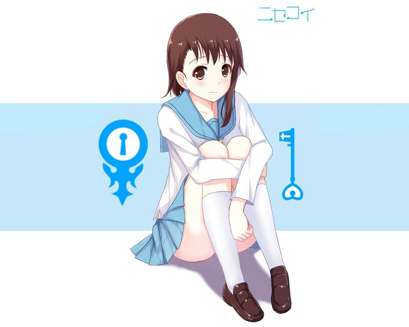 Anime Girl in School Uniform — Blue, Calm, School Uniform, Key Symbol