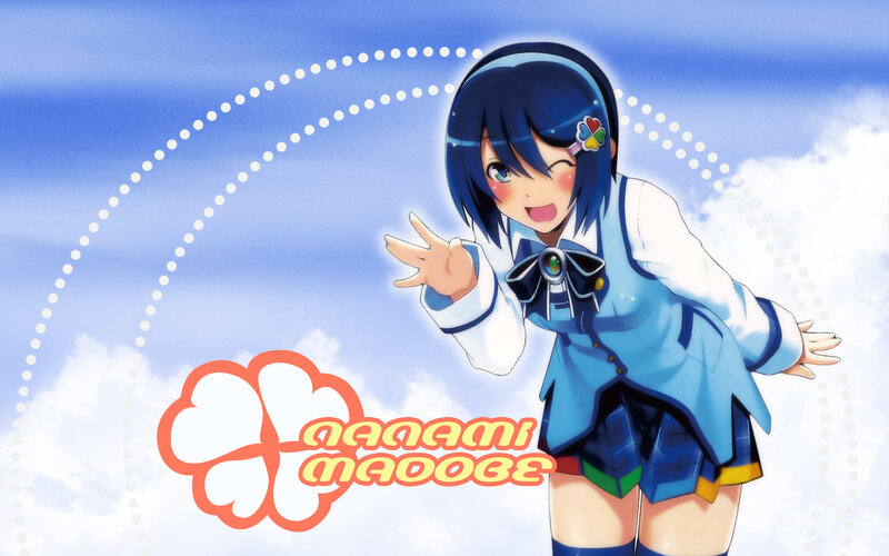 Anime Girl in School Uniform — Blue, Cheerful, Morning, Clouds