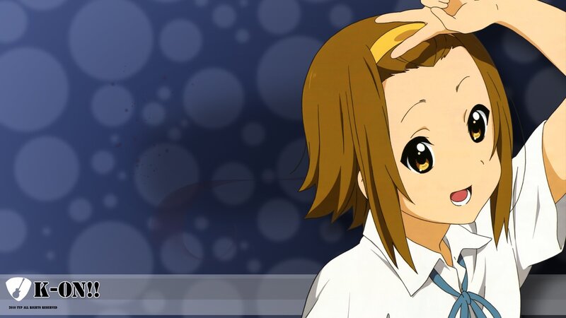 Anime Girl in School Uniform — Blue, Cheerful, School Uniform, Hand on Head