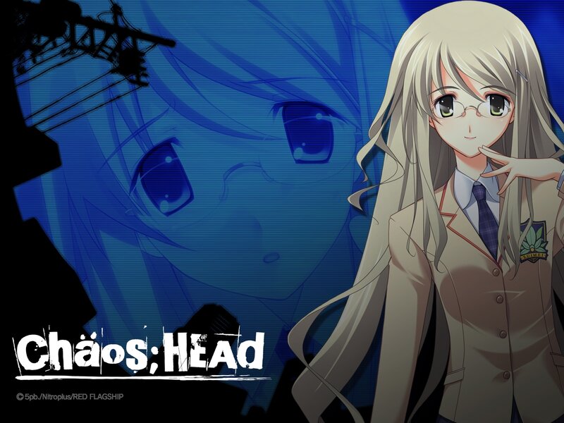 Anime Girl in School Uniform — Blue, Dramatic, Night, School Uniform, Glasses