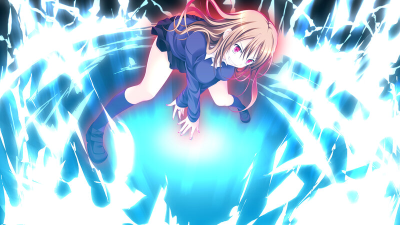 Anime Girl in School Uniform — Blue, Dramatic, School Uniform, Energy Effect