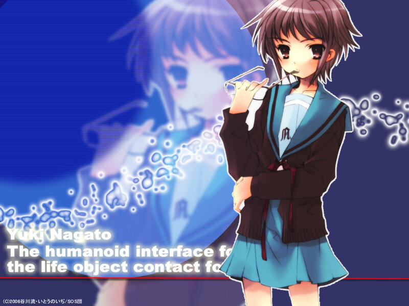 Anime Girl in School Uniform — Blue, Dramatic, School Uniform, Glasses