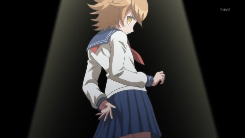 Anime Girl in School Uniform — Blue, Dramatic, School Uniform, Spotlight
