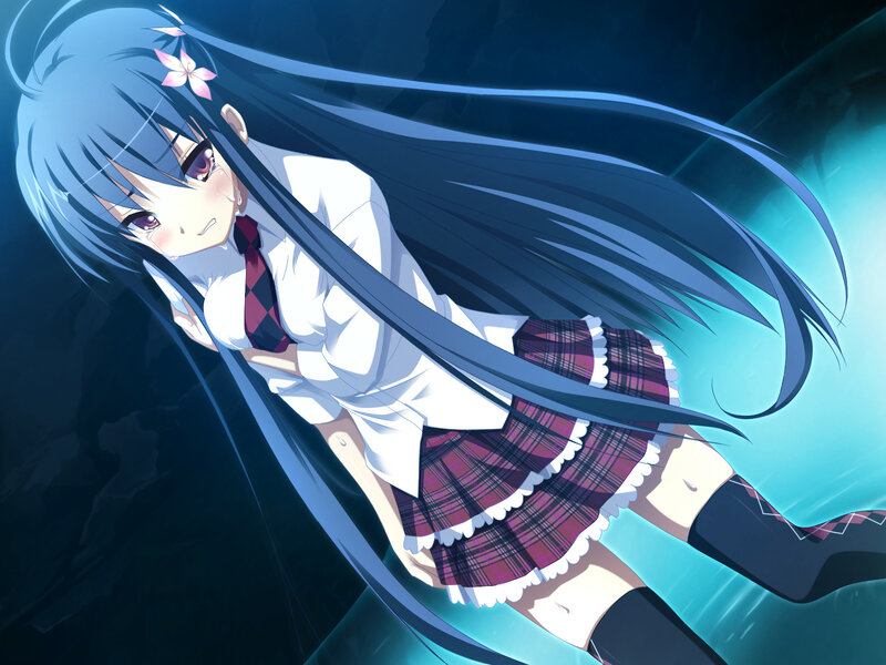 Anime Girl in School Uniform — Blue, Dramatic, School Uniform