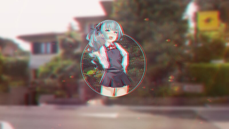 Anime Girl in School Uniform — Blue, Dreamy, Afternoon