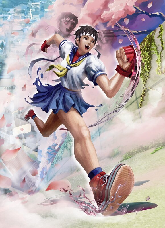 Anime Girl in School Uniform — Blue, Dynamic, Energetic