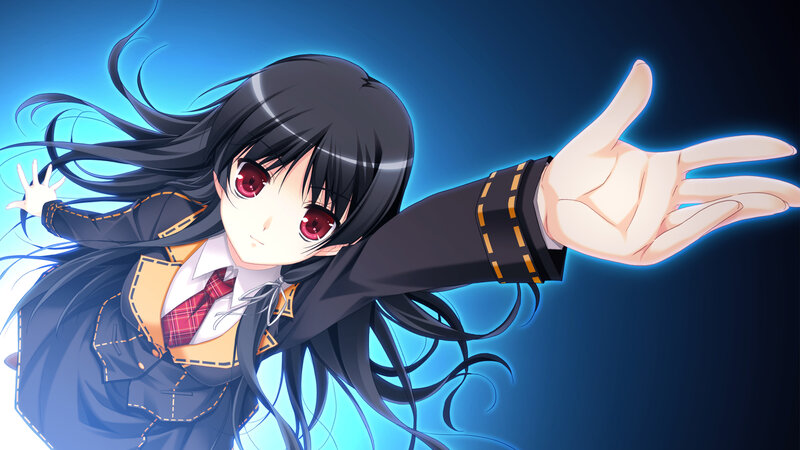 Anime Girl in School Uniform — Blue, Dynamic, School Uniform, Long Hair