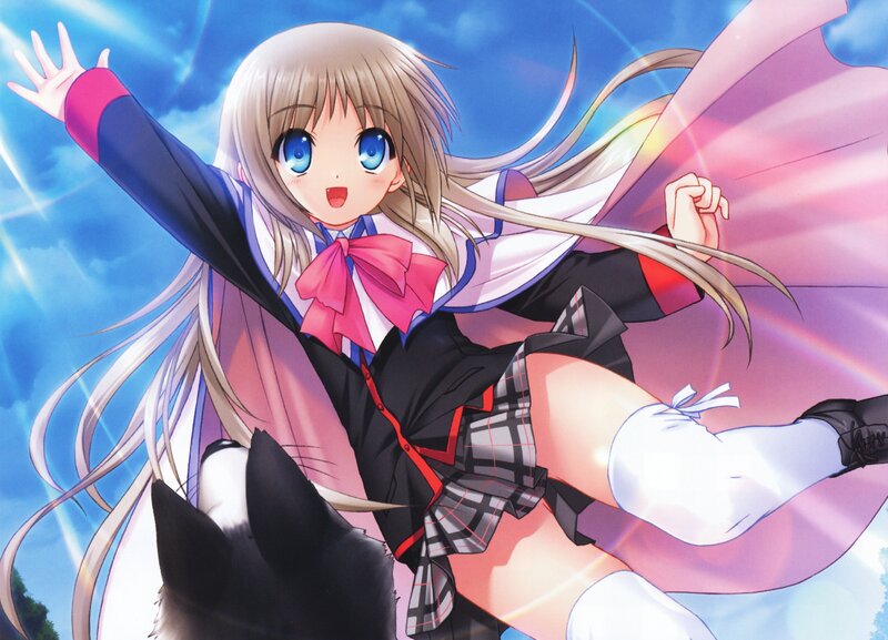 Anime Girl in School Uniform — Blue, Energetic