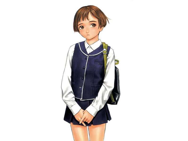 Anime Girl in School Uniform — Blue, Neutral, Manga, School Uniform