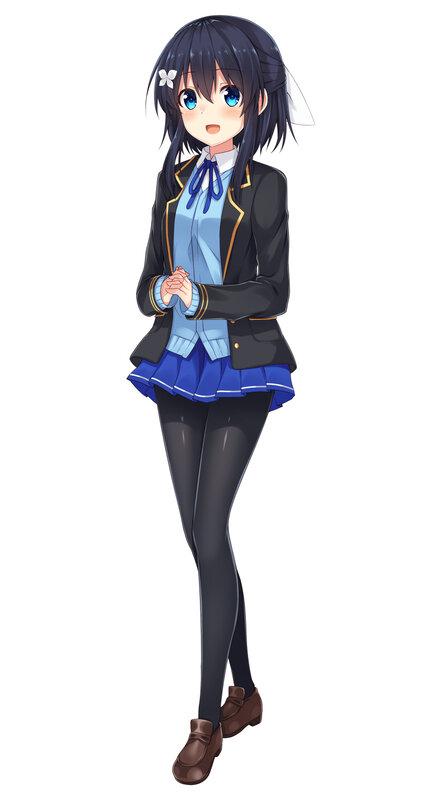 Anime Girl in School Uniform — Blue, Neutral, School Uniform, Blue Eyes