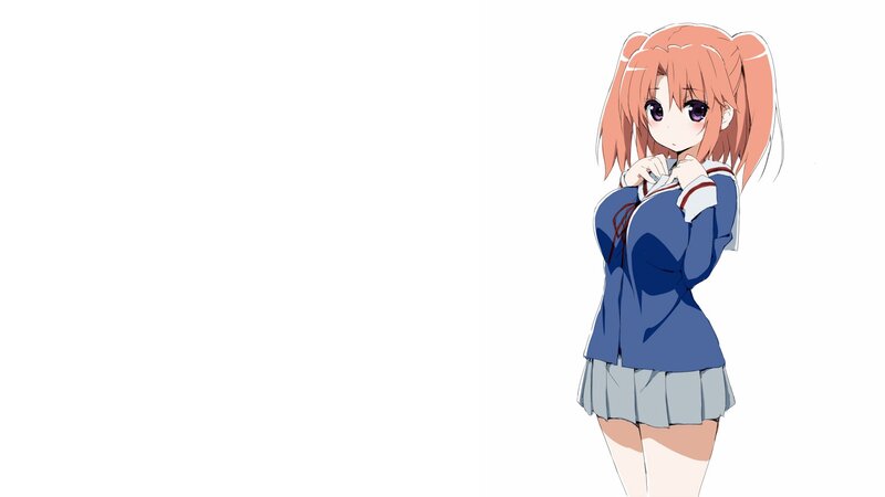 Anime Girl in School Uniform — Blue, Neutral, School Uniform, Pigtails