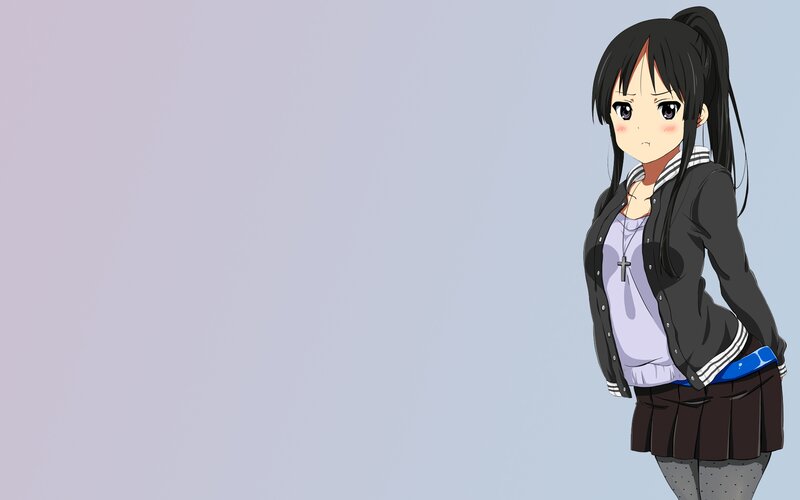 Anime Girl in School Uniform — Blue, Neutral, School Uniform, Ponytail