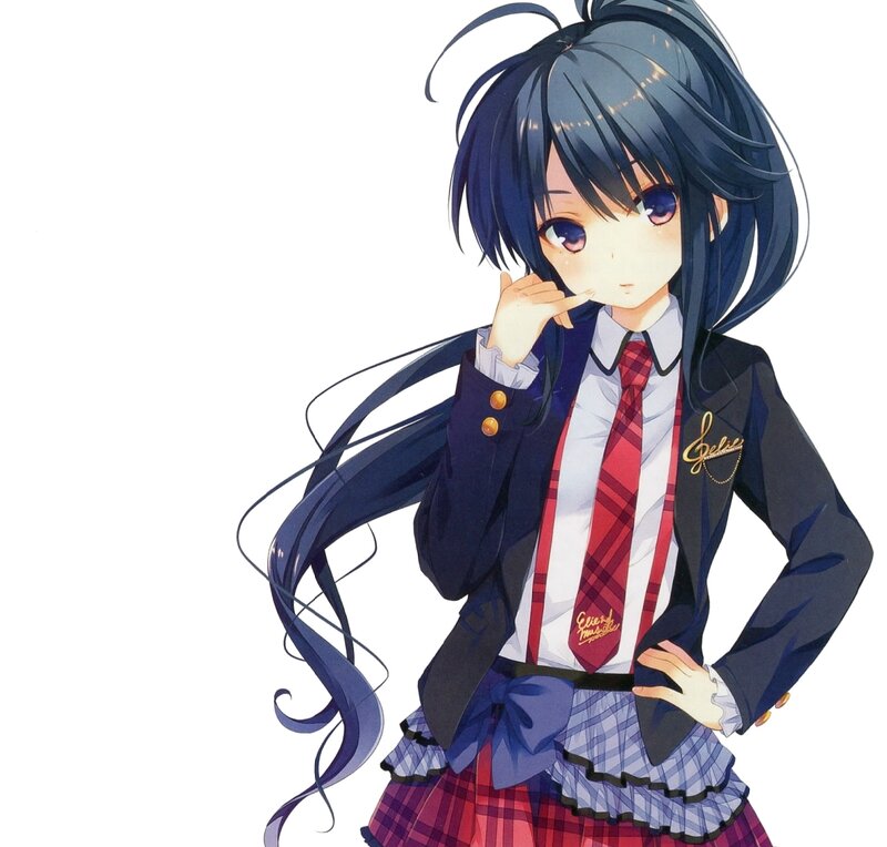 Anime Girl in School Uniform — Blue, Neutral, School Uniform, Tie