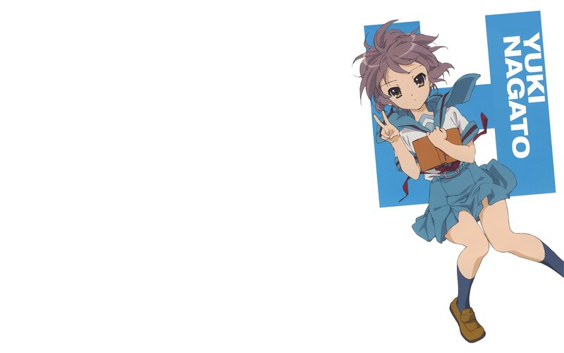 Anime Girl in School Uniform — Blue, Playful, School Uniform, Book