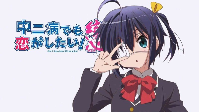 Anime Girl in School Uniform — Blue, Playful, School Uniform, Red Bow