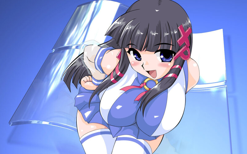 Anime Girl in School Uniform — Blue, Playful, School Uniform
