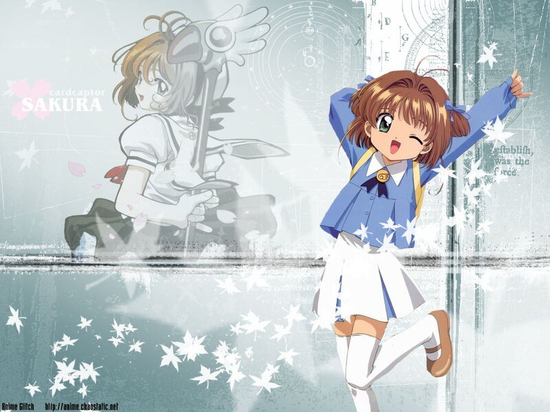 Anime Girl in School Uniform — Blue, Playful, Spring