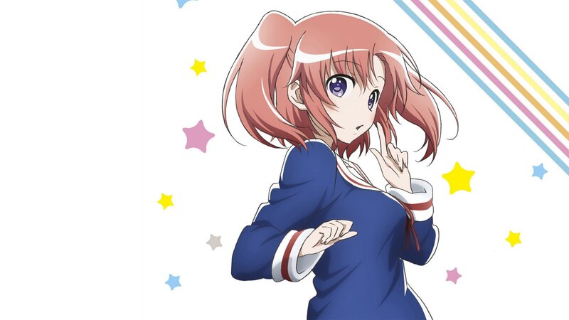Anime Girl in School Uniform — Blue, Playful, Stars, Stripes