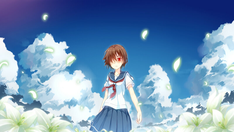 Anime Girl in School Uniform — Blue, Serene, Afternoon, Digital Art