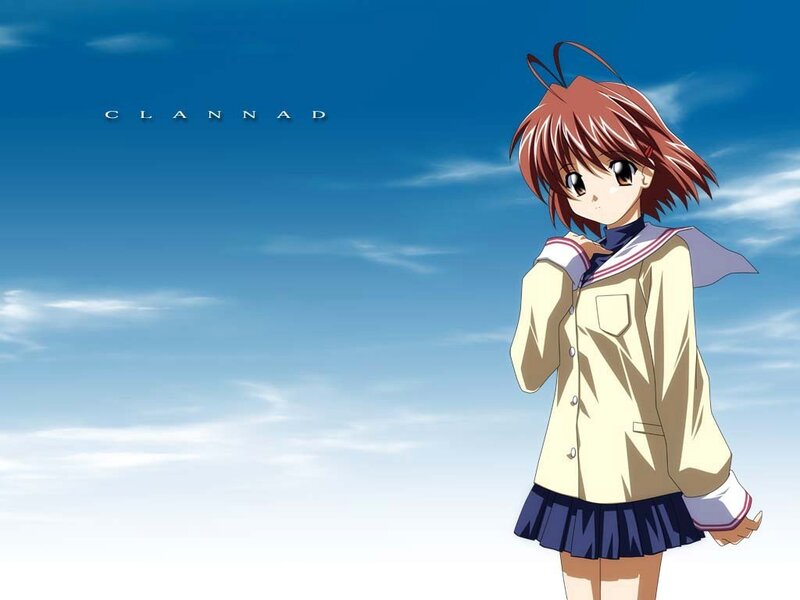 Anime Girl in School Uniform — Blue, Serene, Afternoon, School Uniform, Blue Sky, Clouds