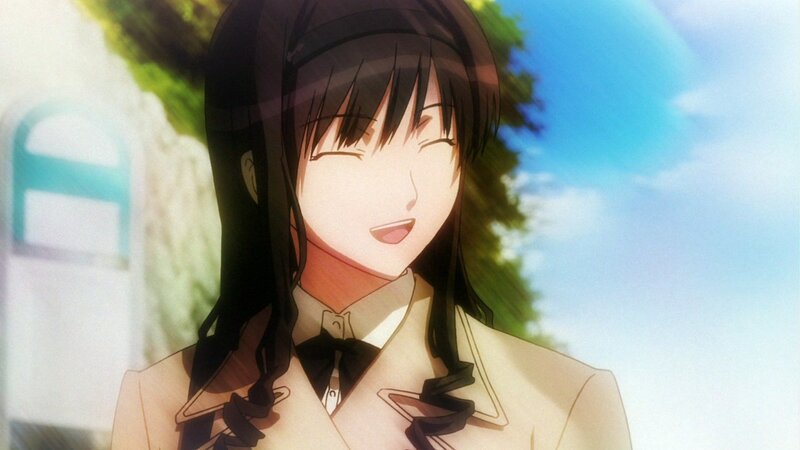 Anime Girl in School Uniform — Blue, Serene, Afternoon, School Uniform, Trees