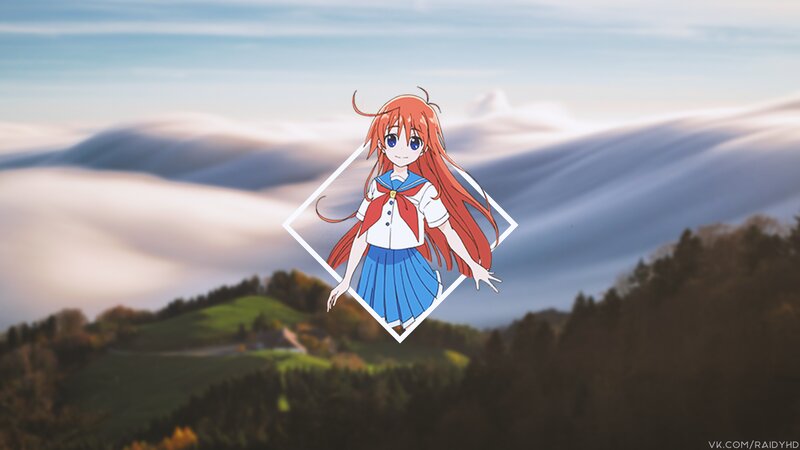 Anime Girl in School Uniform — Blue, Serene, Morning