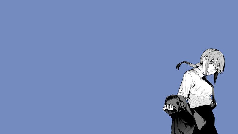 Anime Girl in School Uniform — Blue, Somber, Manga