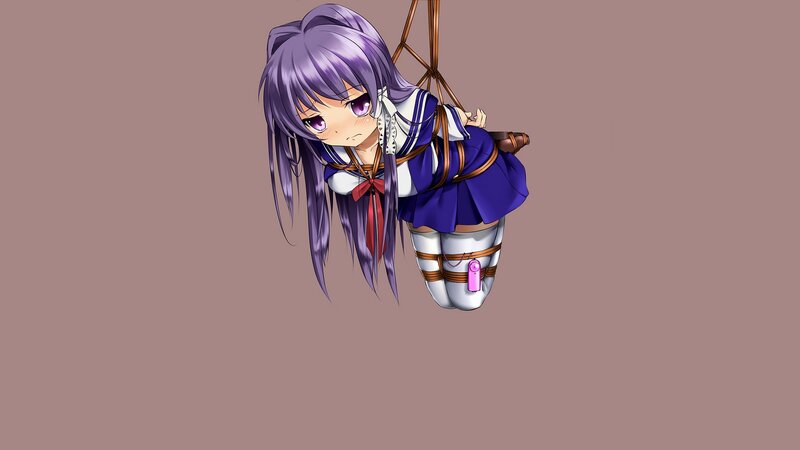 Anime girl in school uniform bound