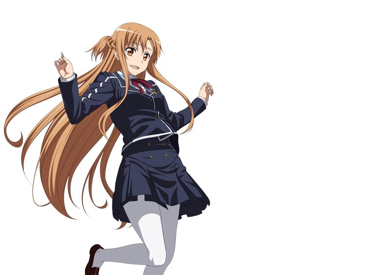 Anime Girl in School Uniform — Brown, Active