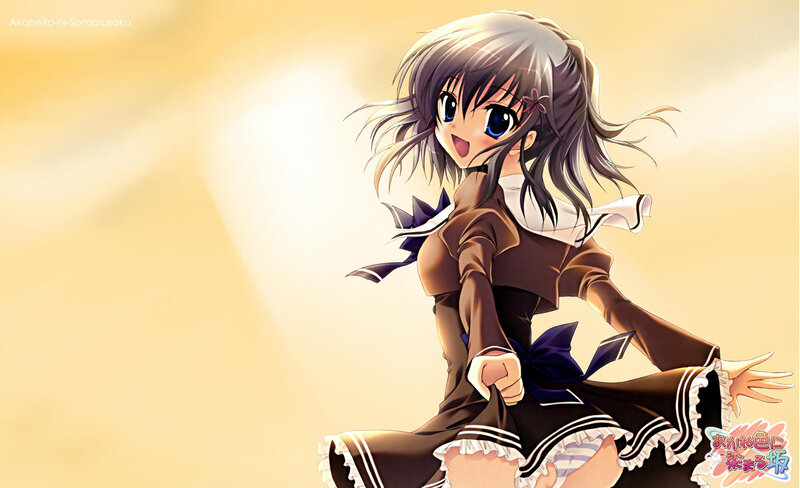 Anime Girl in School Uniform — Brown, Bright