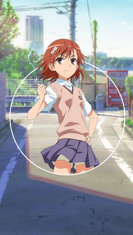 Anime Girl in School Uniform — Brown, Calm, Afternoon, School Uniform, Vending Machine