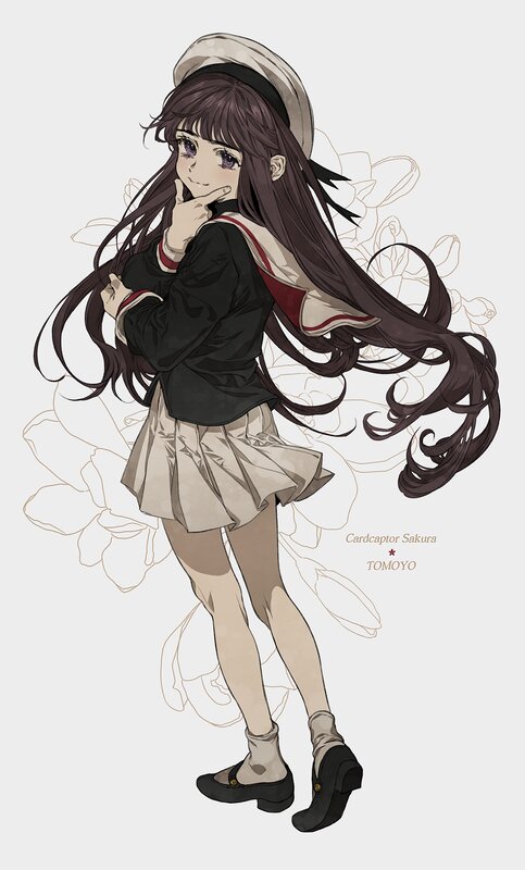 Anime Girl in School Uniform — Brown, Calm, Digital Art
