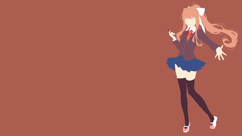 Anime Girl in School Uniform — Brown, Calm, Minimalist