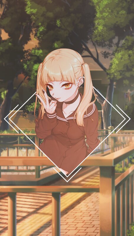 Anime Girl in School Uniform — Brown, Calm, Sunset, School Uniform
