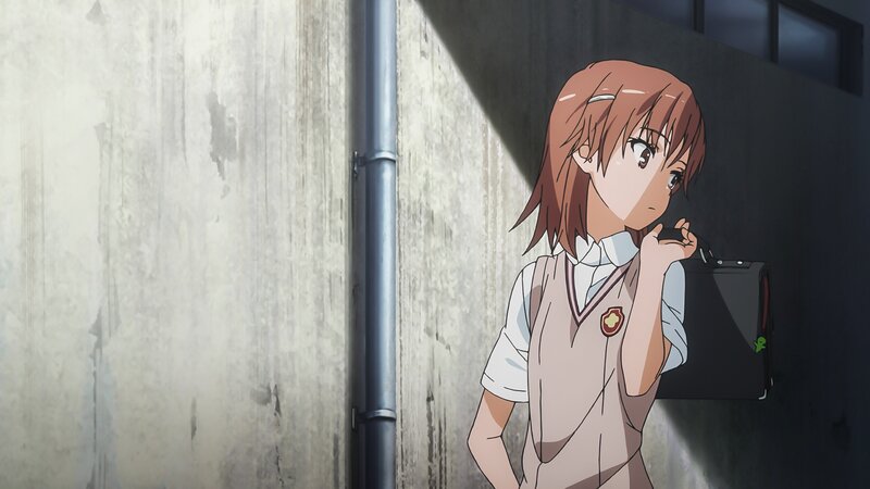 Anime Girl in School Uniform — Brown, Contemplative