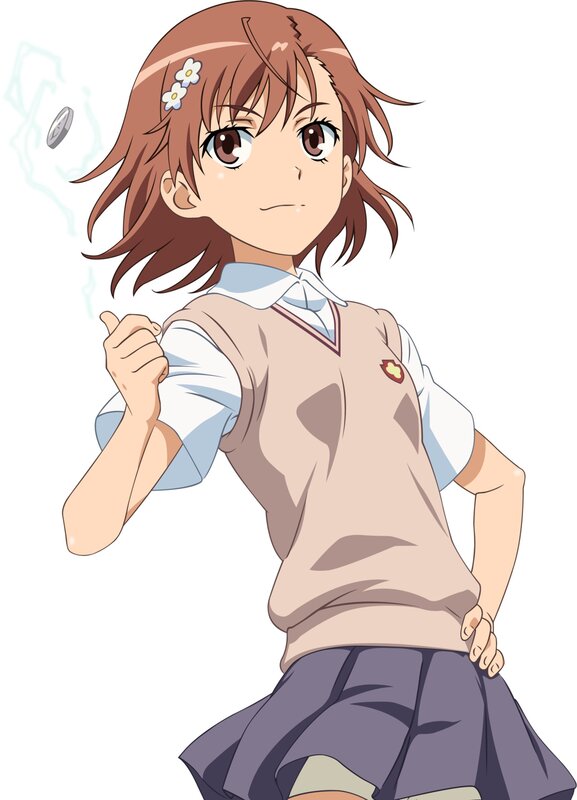 Anime Girl in School Uniform — Brown, Determined