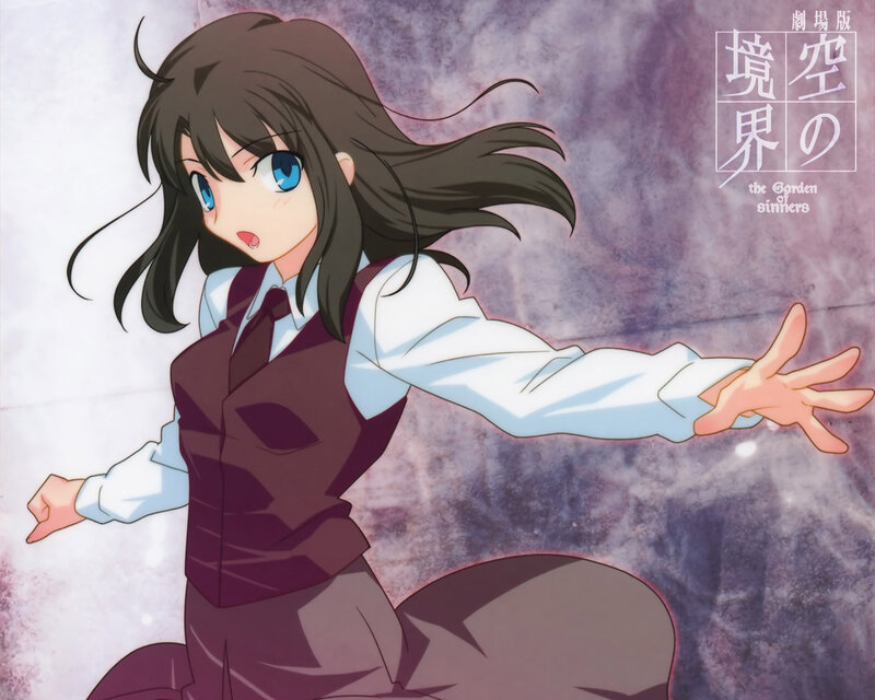 Anime Girl in School Uniform — Brown, Dramatic, School Uniform, Blue Eyes, Long Hair