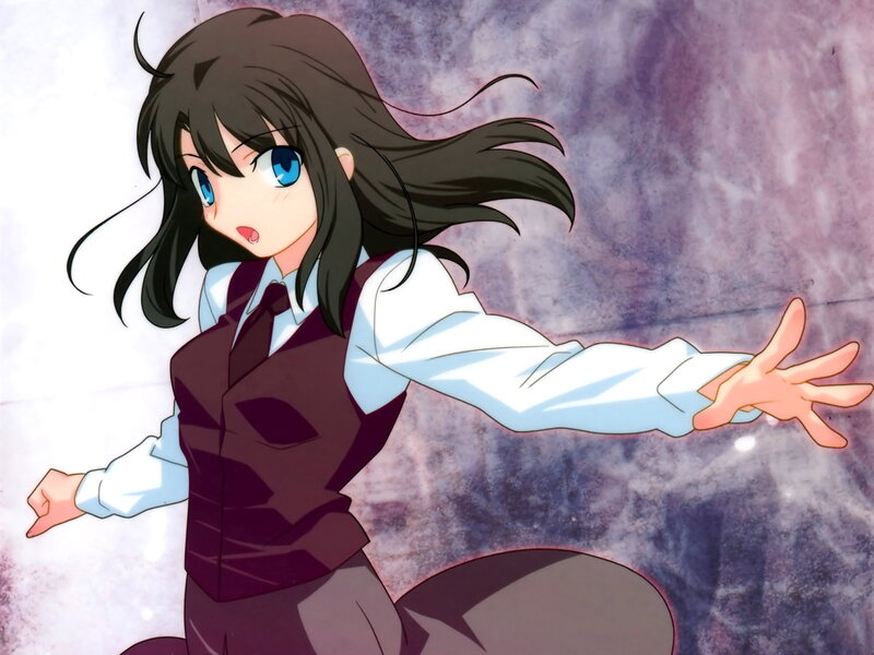 Anime Girl in School Uniform — Brown, Dynamic