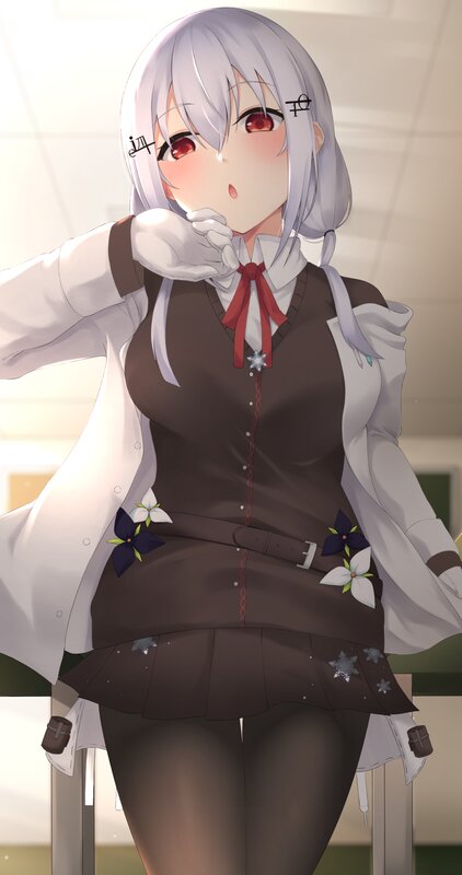 Anime Girl in School Uniform — Brown, Innocent, Digital Art, School Uniform